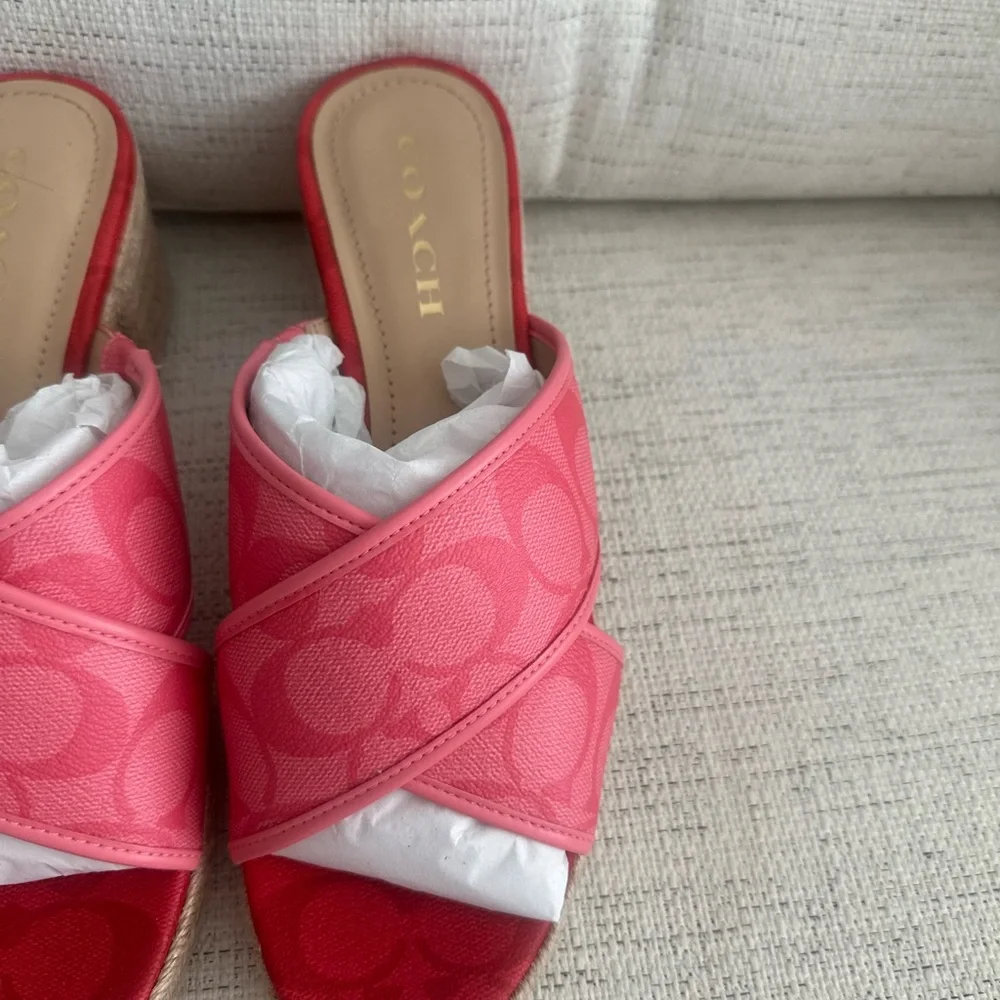 Coach Sloan Espadrille Pink Lemonade/Pop Red size 9M